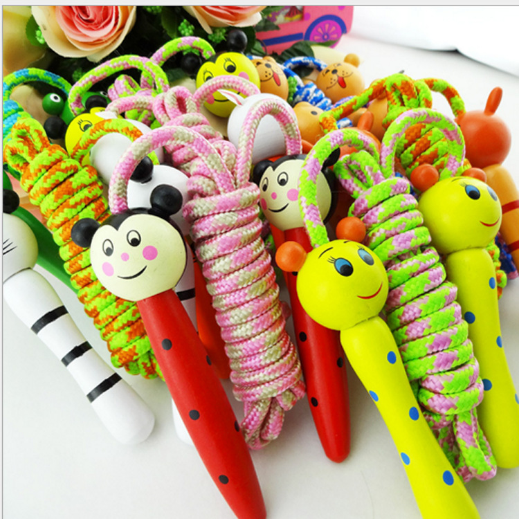 Rope Elementary School Student Fitness Sports Wooden Skipping Rope Children&#039;s Prizes Entertainment Skipping Rope