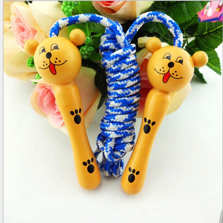 Rope Elementary School Student Fitness Sports Wooden Skipping Rope Children&#039;s Prizes Entertainment Skipping Rope