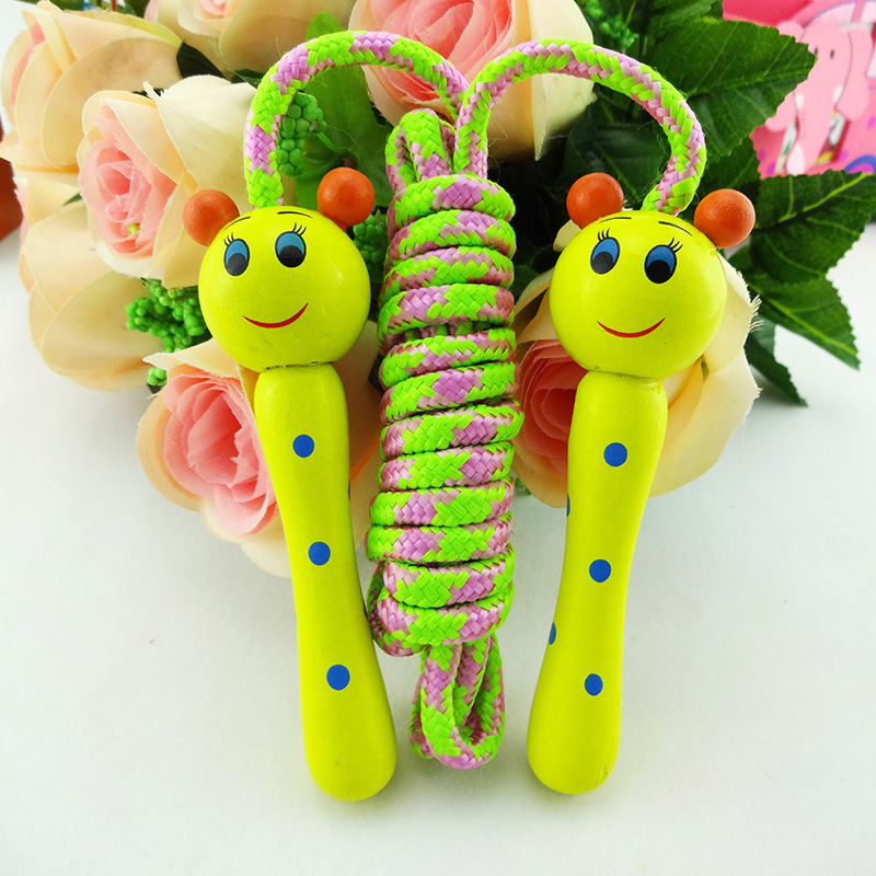 Rope Elementary School Student Fitness Sports Wooden Skipping Rope Children's Prizes Entertainment Skipping Rope