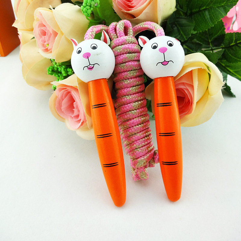 Rope Elementary School Student Fitness Sports Wooden Skipping Rope Children's Prizes Entertainment Skipping Rope