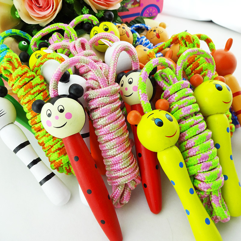 Rope Elementary School Student Fitness Sports Wooden Skipping Rope Children's Prizes Entertainment Skipping Rope