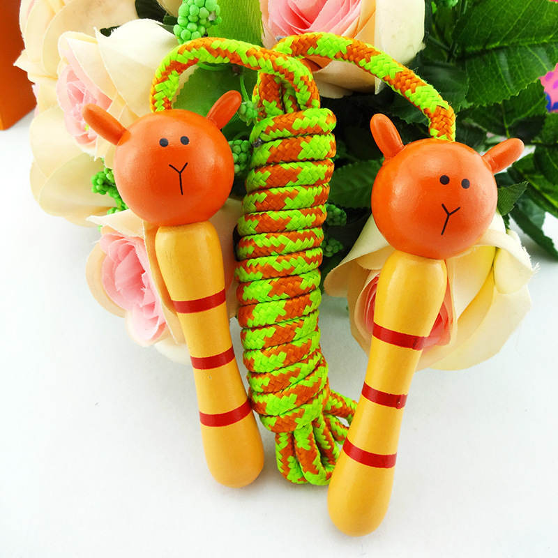 Rope Elementary School Student Fitness Sports Wooden Skipping Rope Children's Prizes Entertainment Skipping Rope