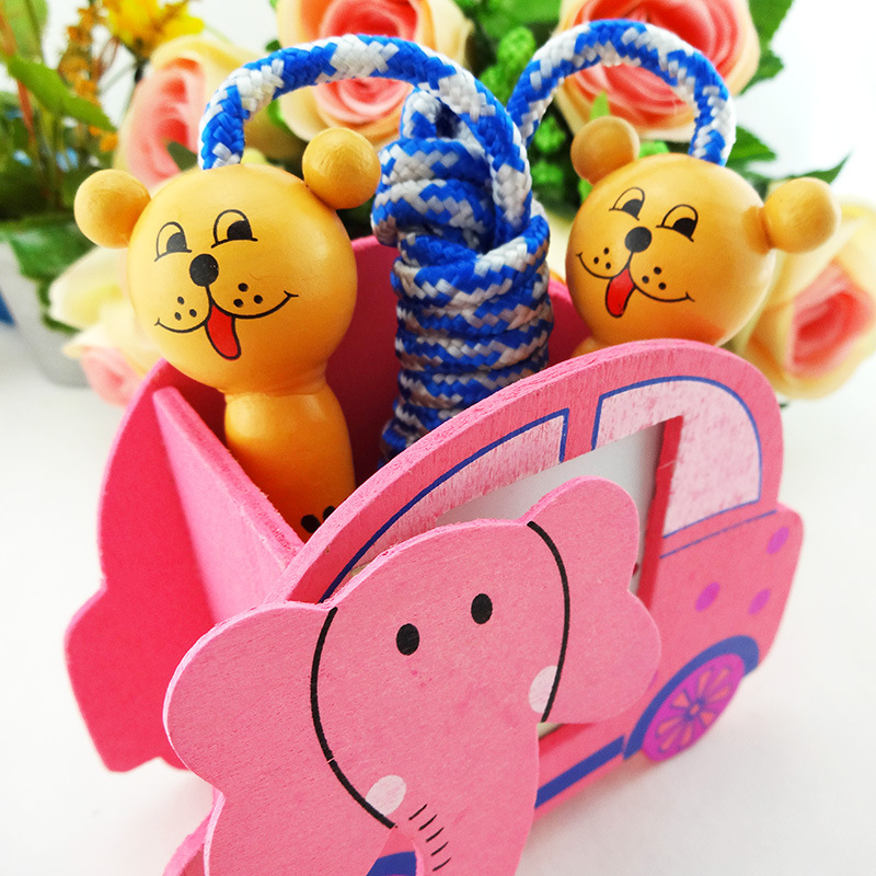 Rope Elementary School Student Fitness Sports Wooden Skipping Rope Children's Prizes Entertainment Skipping Rope