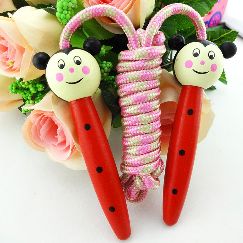 Rope Elementary School Student Fitness Sports Wooden Skipping Rope Children's Prizes Entertainment Skipping Rope