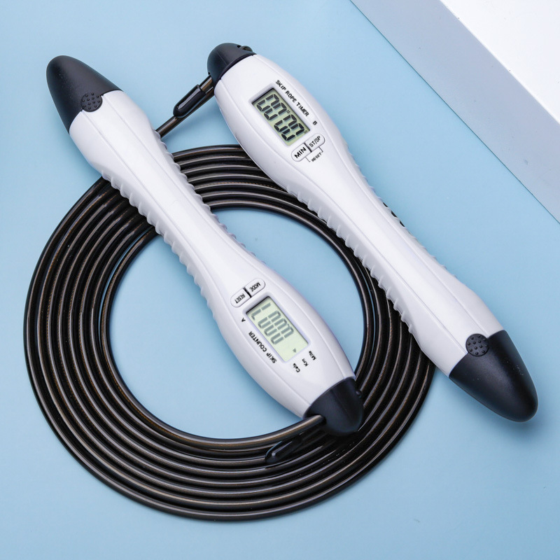 Steel Wire Jump Rope 60 Seconds Timing Ringing Reminder Counting Meter Calories Student Competition Skipping Rope