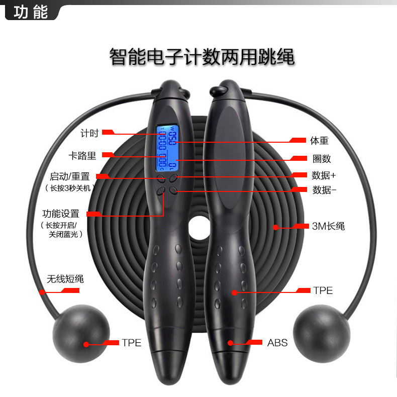 Electronic Counting Adult Fitness Skipping Rope CrossBorder Cordless Calories MultiPurpose Skipping Rope Manufacturer