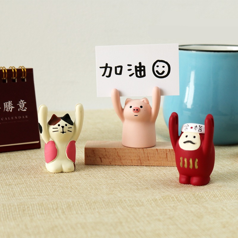 Zakka Tag Pig Japanese Style Cute Animal Panda Message Folder Business Card Holder Girl Heart Table Decorative Ornaments