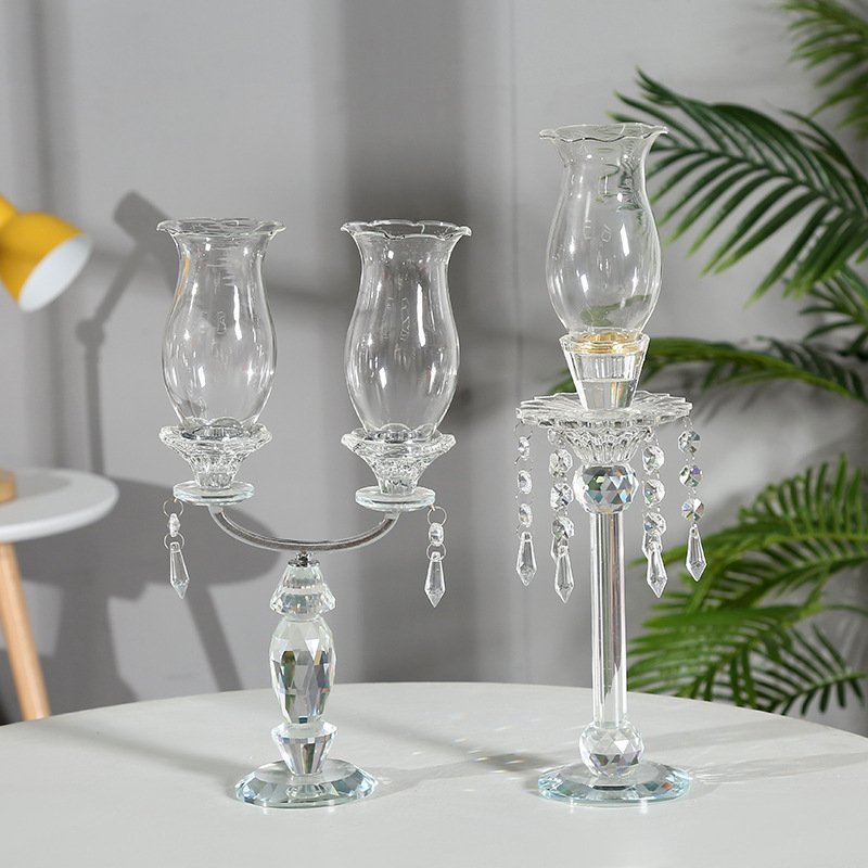 Factory Promotion European-Style Glass Crystal Crafts Artificial Grinding Candlestick Decoration Fashion Home Decoration Batch Factory Promotion European-Style Glass Crystal Crafts Artificial Grinding Candlestick Decoration Fashion Home Decoration Batch