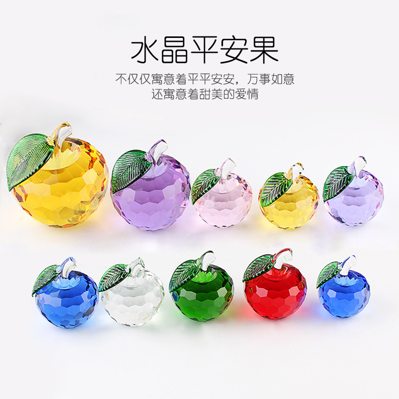 Christmas Eve Christmas Crystal Apple Color Crystal Souvenir Celebration Gift Crystal Crafts