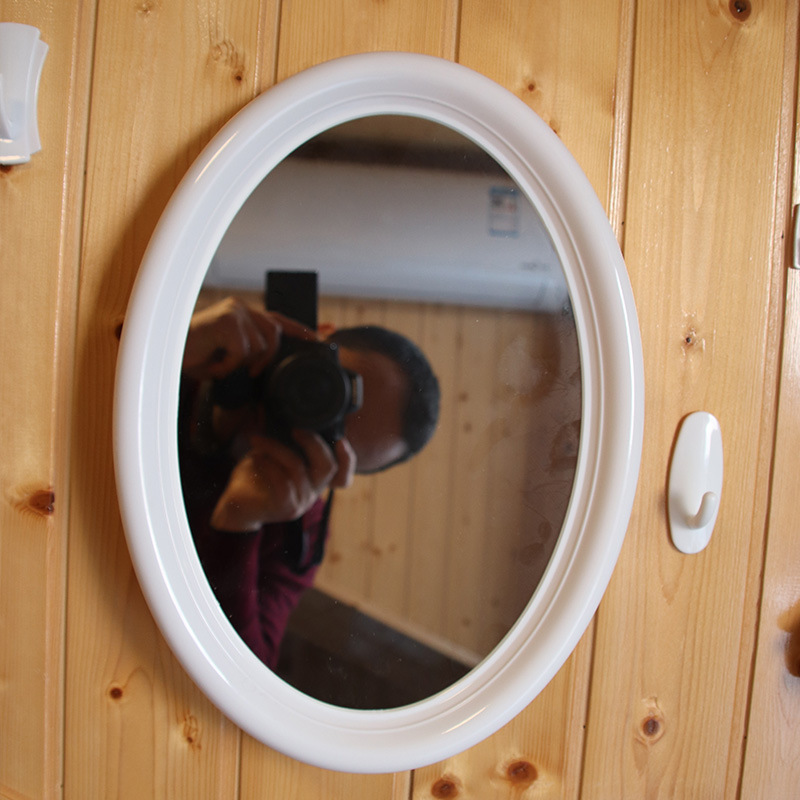 round and Square Oval Wall-Mounted Cosmetic Mirror Dressing Mirror Bathroom Mirror Bathroom Mirror Customizable Plastic Mirror