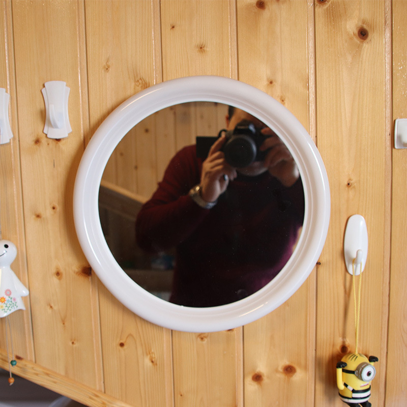round and Square Oval Wall-Mounted Cosmetic Mirror Dressing Mirror Bathroom Mirror Bathroom Mirror Customizable Plastic Mirror