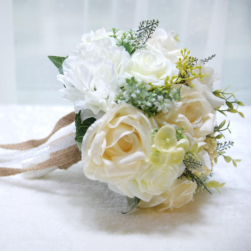 Eternal Angel Bouquet D786 Artificial Flower Rose Silk Flower Outdoor Mori Style Wedding Bridal Bouquet