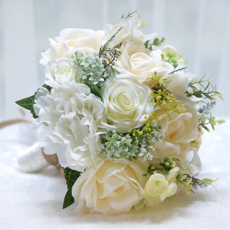 Eternal Angel Bouquet D786 Artificial Flower Rose Silk Flower Outdoor Mori Style Wedding Bridal Bouquet