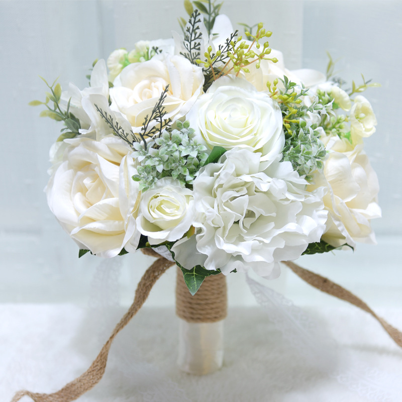 Eternal Angel Bouquet D786 Artificial Flower Rose Silk Flower Outdoor Mori Style Wedding Bridal Bouquet Eternal Angel Bouquet D786 Artificial Flower Rose Silk Flower Outdoor Mori Style Wedding Bridal Bouquet
