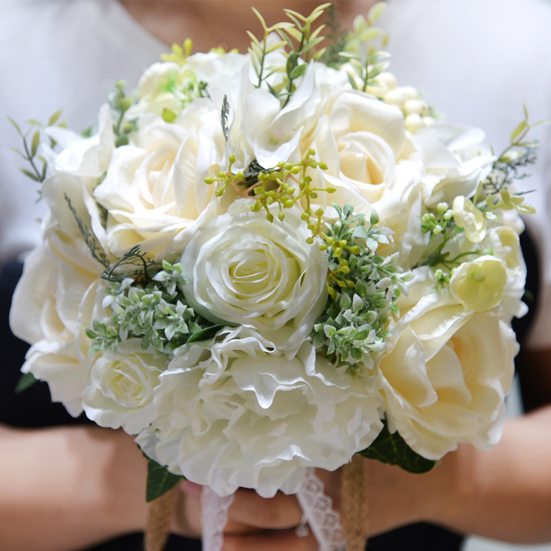 Eternal Angel Bouquet D786 Artificial Flower Rose Silk Flower Outdoor Mori Style Wedding Bridal Bouquet Eternal Angel Bouquet D786 Artificial Flower Rose Silk Flower Outdoor Mori Style Wedding Bridal Bouquet