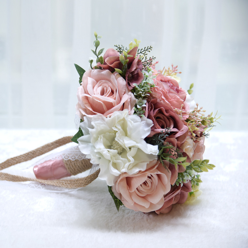 Eternal Angel Bouquet D786 Artificial Flower Rose Silk Flower Outdoor Mori Style Wedding Bridal Bouquet Eternal Angel Bouquet D786 Artificial Flower Rose Silk Flower Outdoor Mori Style Wedding Bridal Bouquet