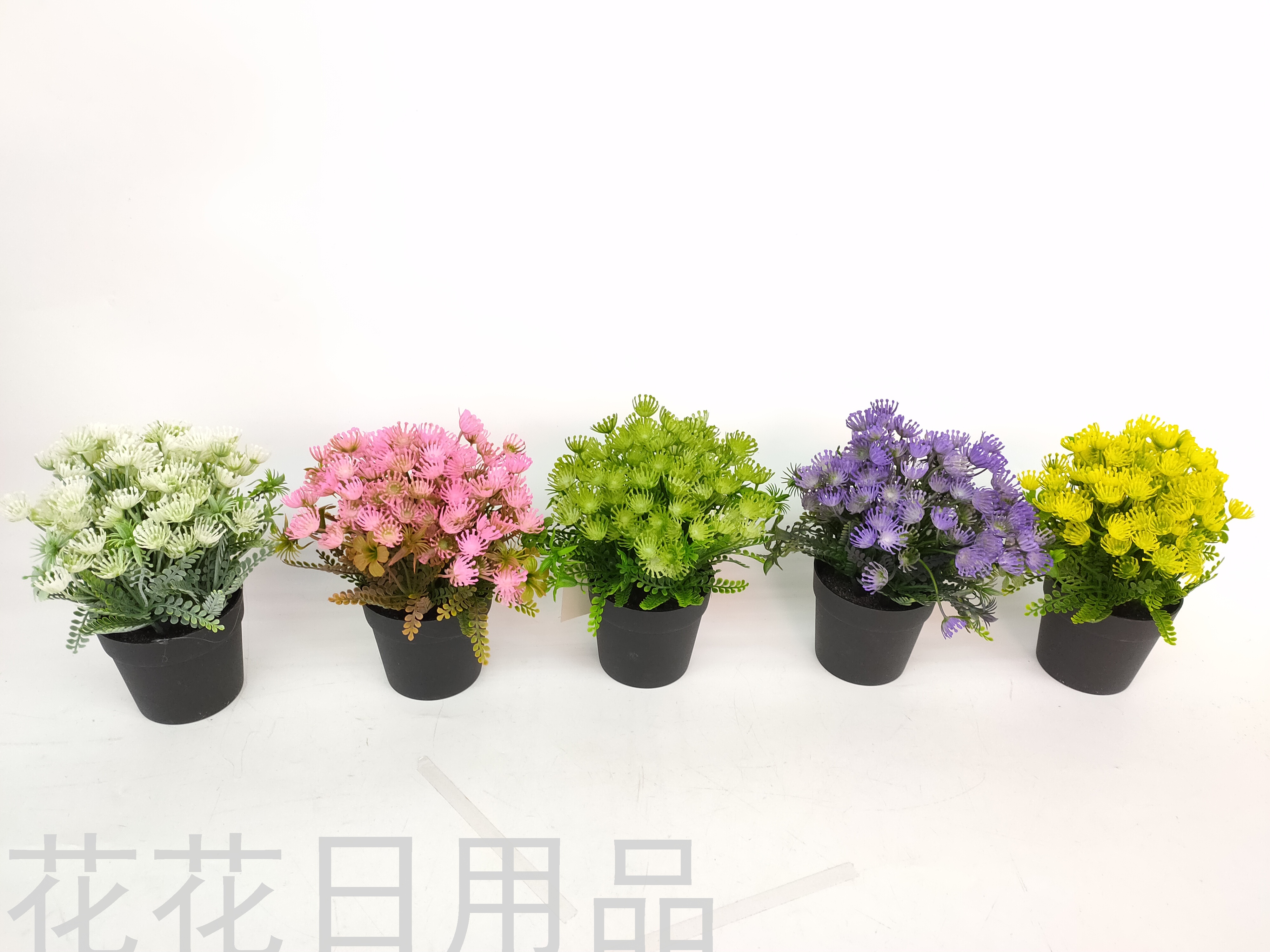 New Artificial Flower Black Plastic Basin Dandelion Bonsai Decoration Living Room Dining Room and Other Ornaments