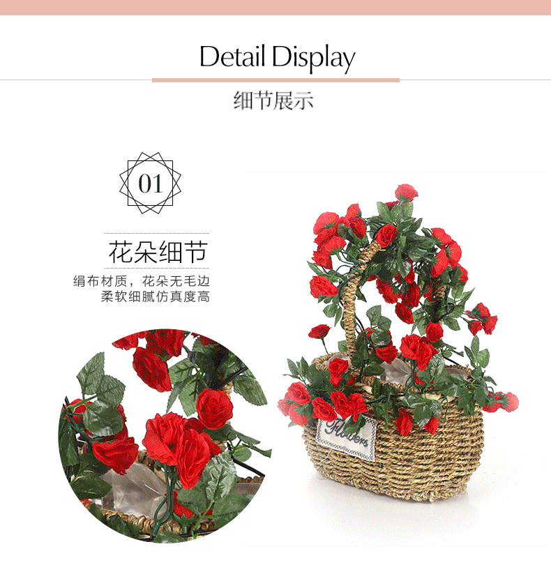 Artificial Flower Rattan 10 Roses Bouquet Decoration Long Hanging Flower Winding Air Conditioner Pipe Hiding Fake Flower Vine Wholesale