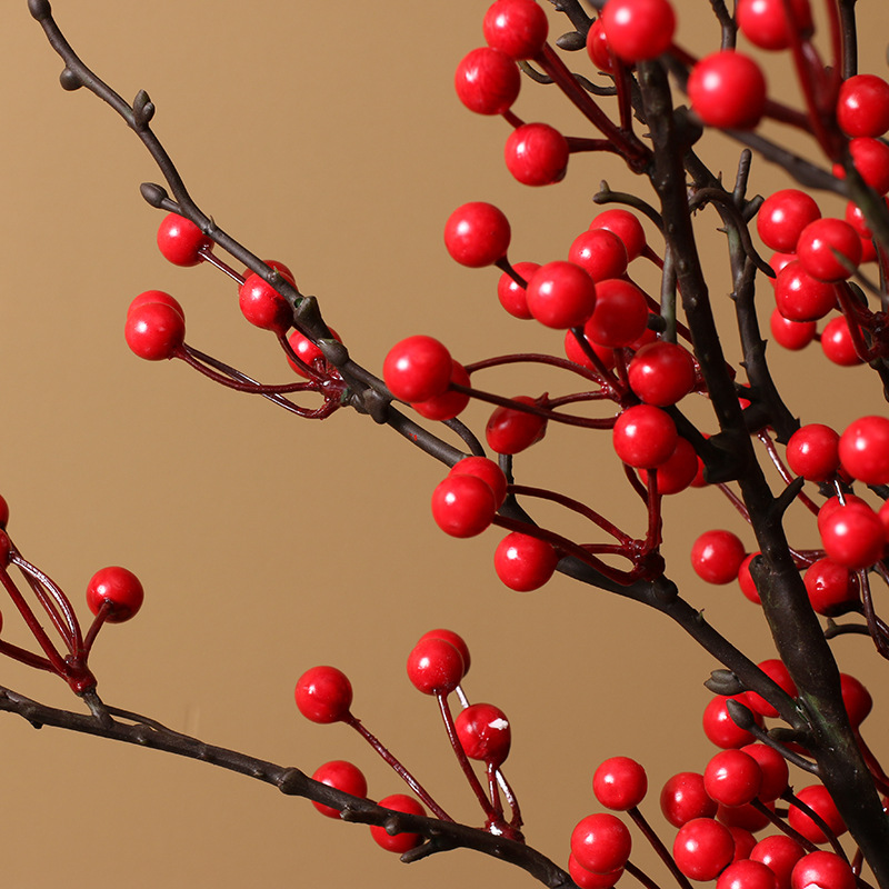 Simulation Berries European-Style Christmas Decoration Artificial Flower Artificial Plant Hollyberry Floor-Standing Decorations Artificial Artificial Flower Decoration