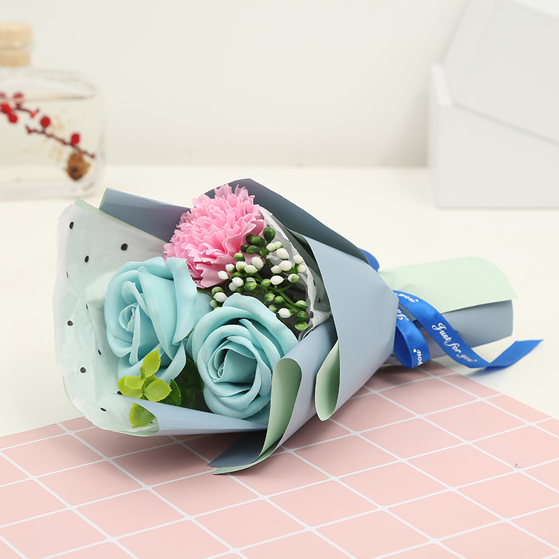 Teacher's Day Valentine's Day Gift Carnation Soap Flower Artificial Flower Rose Cross-Border Wholesale Handbag
