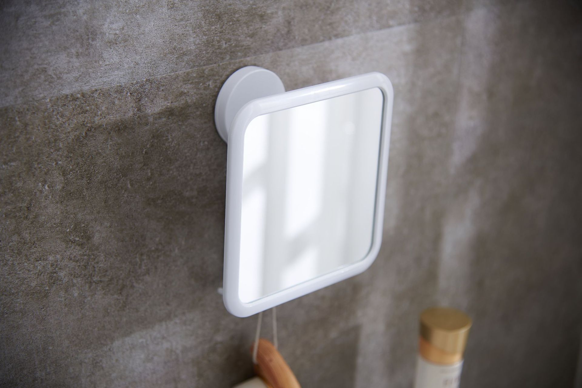 Bathroom Makeup Mirror Wall Hanging Portable Small Square Mirror Girl's Heart Dressing Mirror Punch-Free Factory Direct Sales Customization