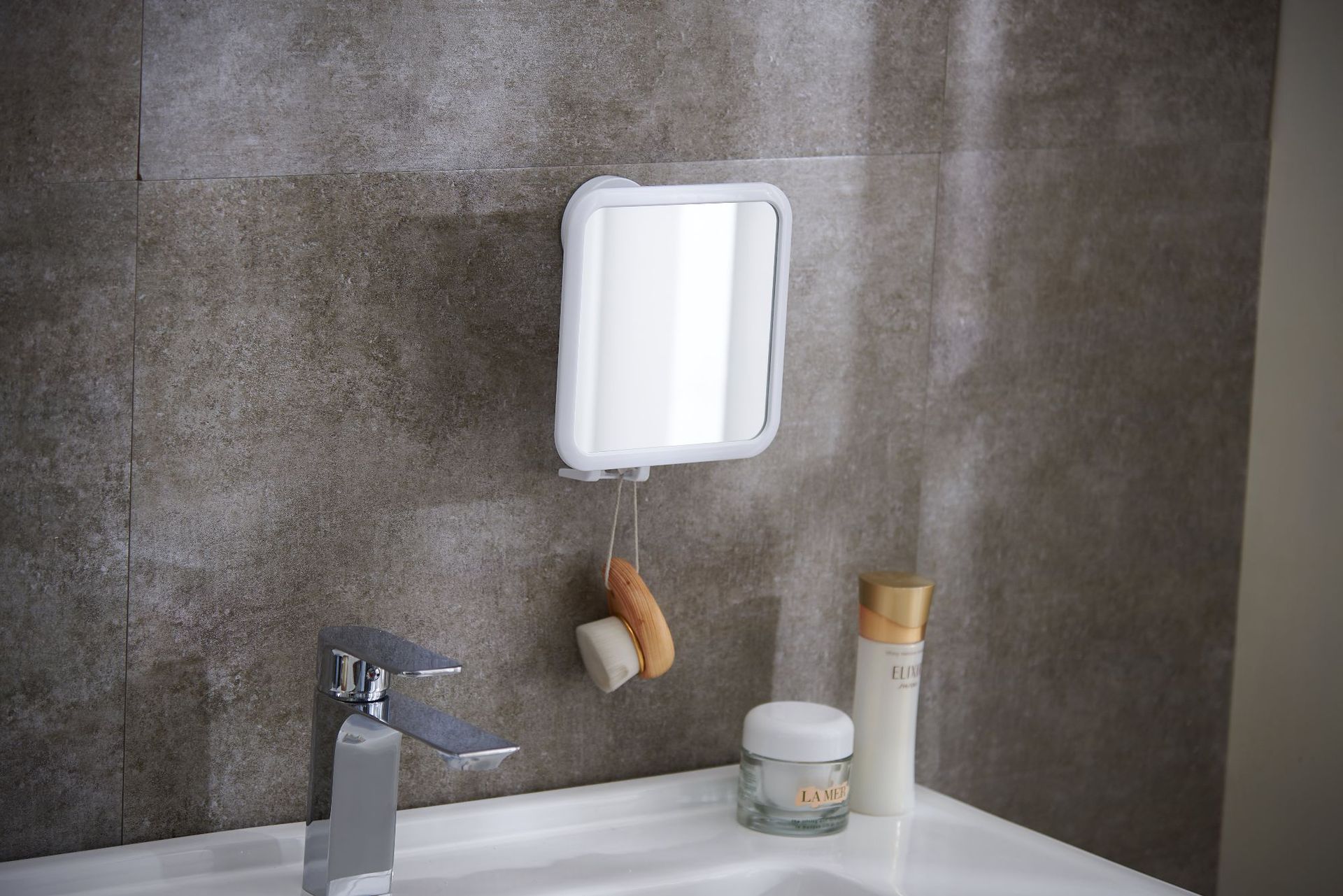 Bathroom Makeup Mirror Wall Hanging Portable Small Square Mirror Girl's Heart Dressing Mirror Punch-Free Factory Direct Sales Customization
