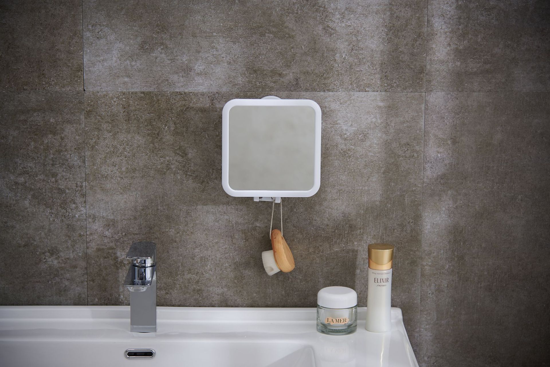 Bathroom Makeup Mirror Wall Hanging Portable Small Square Mirror Girl's Heart Dressing Mirror Punch-Free Factory Direct Sales Customization