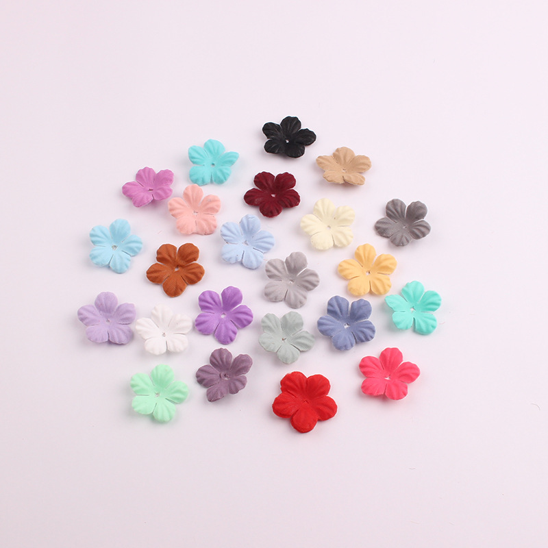 Korean Style New Accessories Accessories Artificial Flower Piece Handmade Five Petal Flower Pieces Headband Hairpin DIY Accessories Material