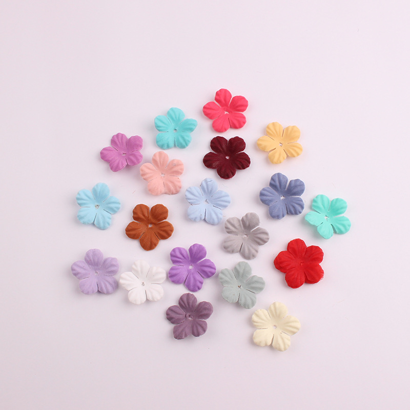 Korean Style New Accessories Accessories Artificial Flower Piece Handmade Five Petal Flower Pieces Headband Hairpin DIY Accessories Material