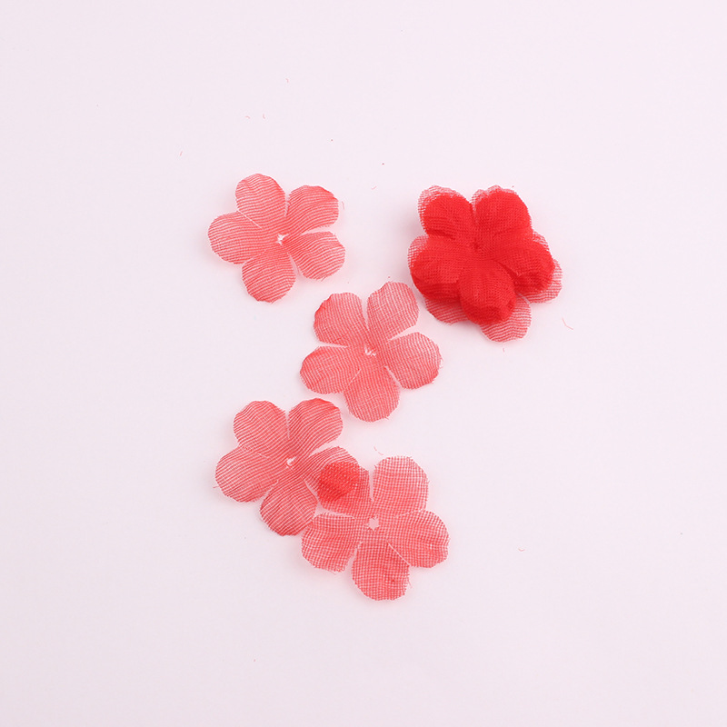 Korean Style New Accessories Accessories Artificial Flower Piece Handmade Five Petal Flower Pieces Headband Hairpin DIY Accessories Material