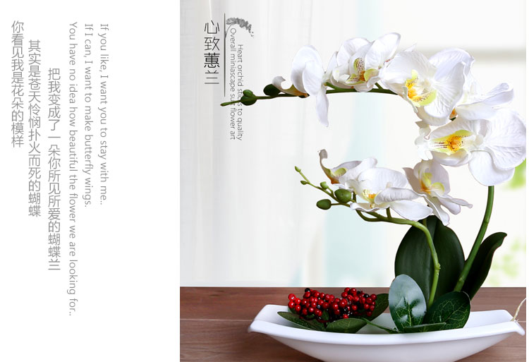 Table flower art adornment butterfly orchid artificial flower TV cabinet potted plant to set up a flower 