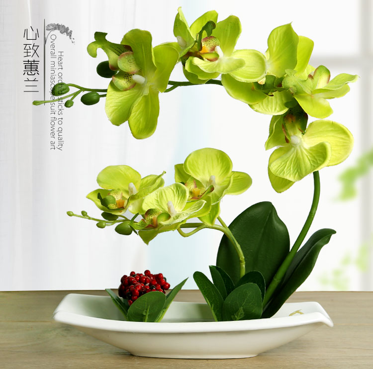Table flower art adornment butterfly orchid artificial flower TV cabinet potted plant to set up a flower 