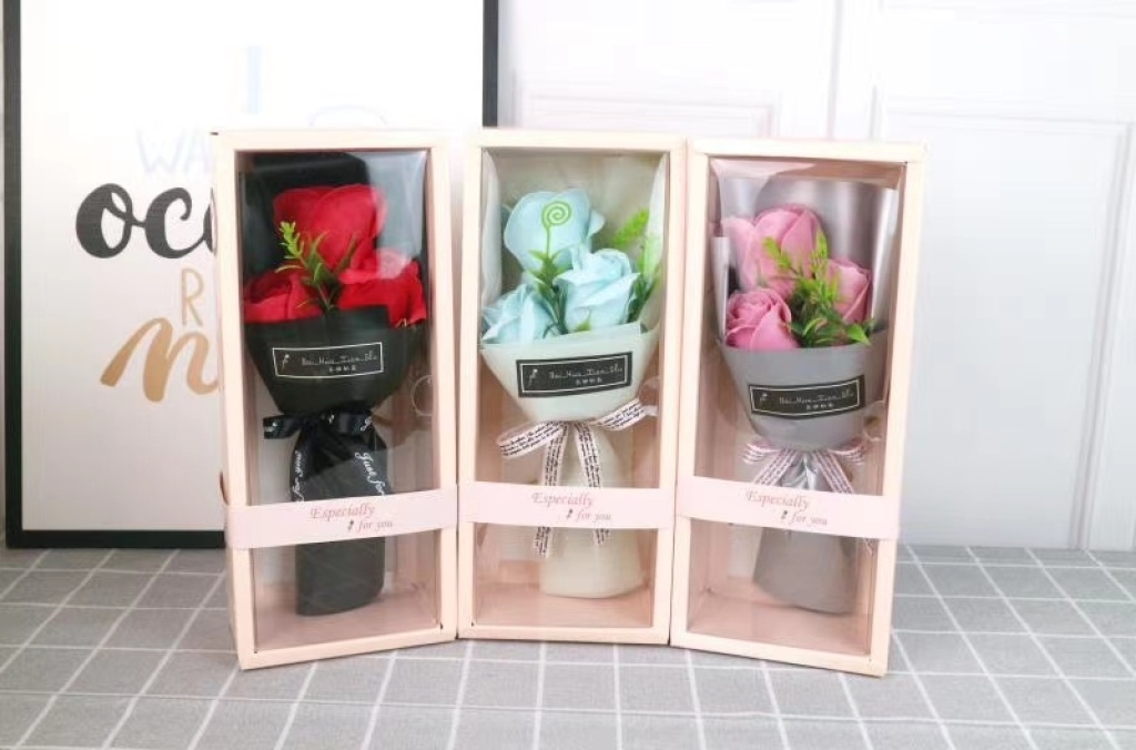 Teacher's Day Gift Gift Box 3 Soap Roses Artificial Flower Birthday Mother's Day Valentine's Day Gift