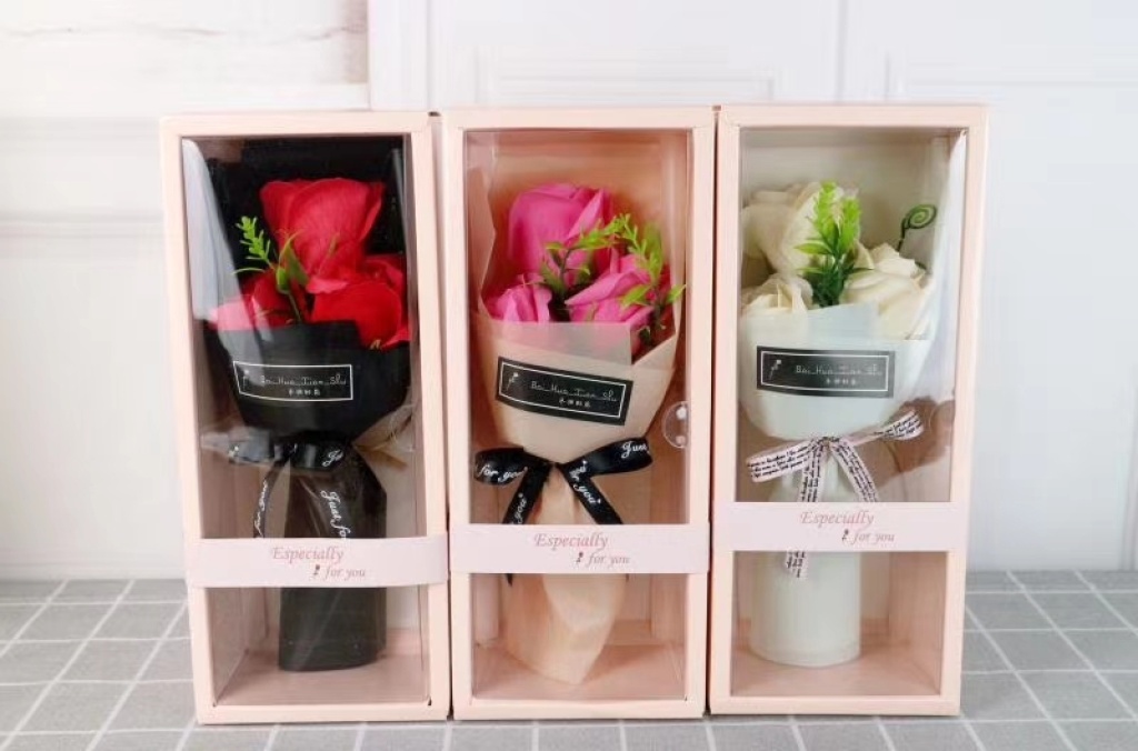 Teacher's Day Gift Gift Box 3 Soap Roses Artificial Flower Birthday Mother's Day Valentine's Day Gift