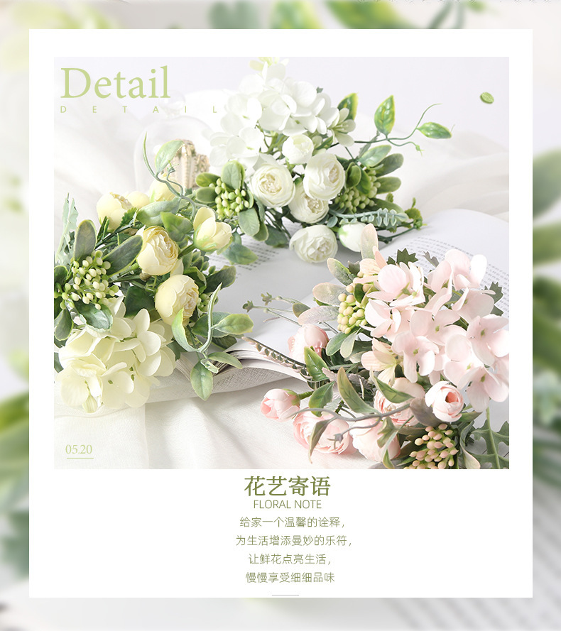 Artificial Rose Nordic Ins Wedding Bouquet Holder Fake Flower Wedding Silk Flower Photography Art Home Decoration Artificial Flower