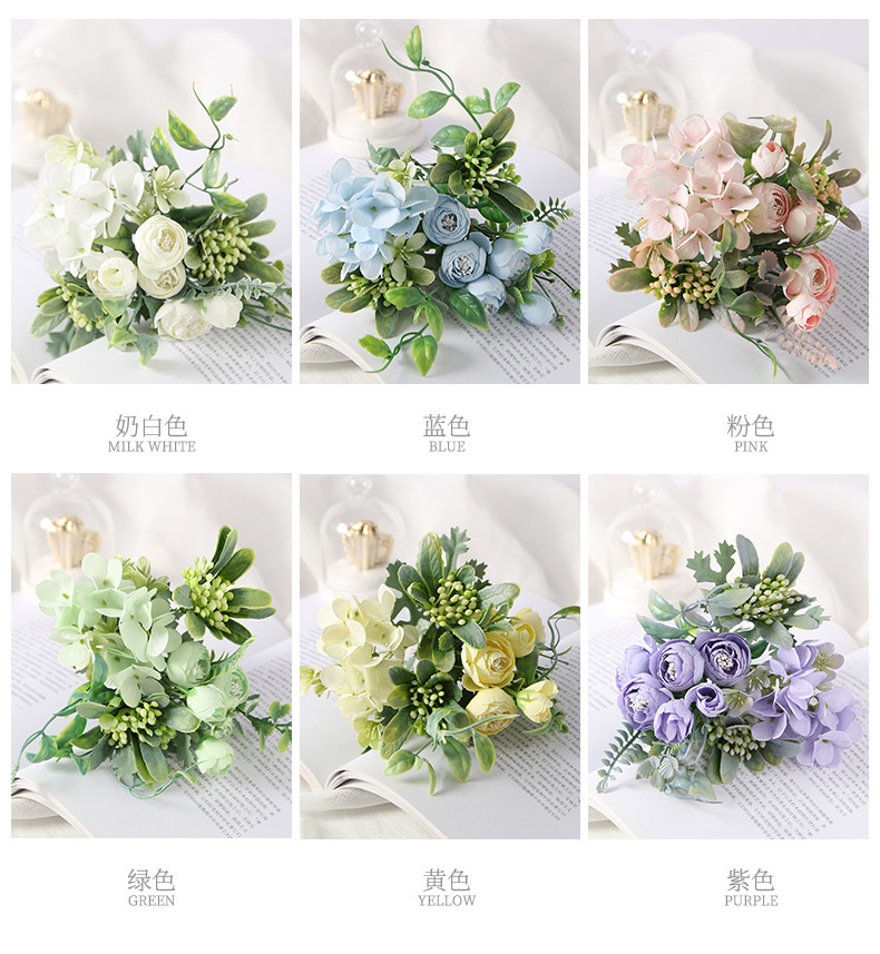 Artificial Rose Nordic Ins Wedding Bouquet Holder Fake Flower Wedding Silk Flower Photography Art Home Decoration Artificial Flower