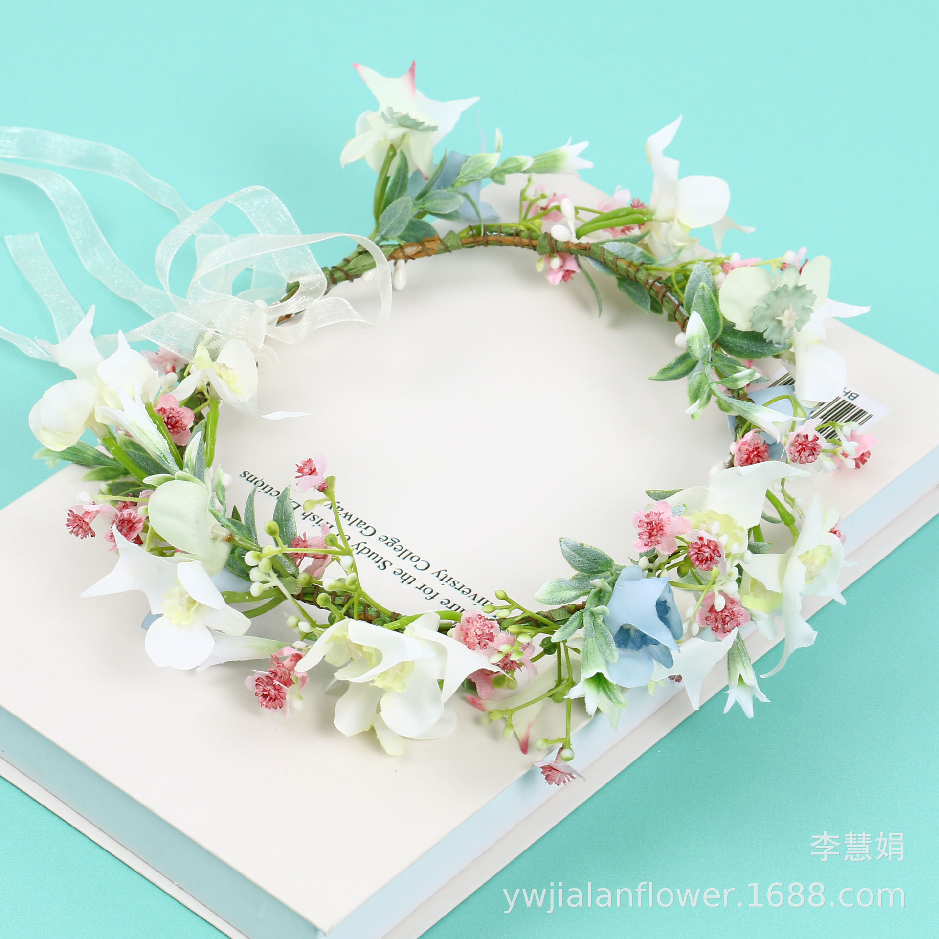 Mori Girl Artificial Flower Garland Hairware Seaside Holiday Headdress Flower Studio Photography Bride and Bridesmaid Accessories