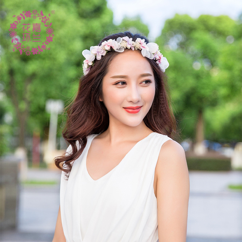 Mori Girl Artificial Flower Garland Hairware Seaside Holiday Headdress Flower Studio Photography Bride and Bridesmaid Accessories