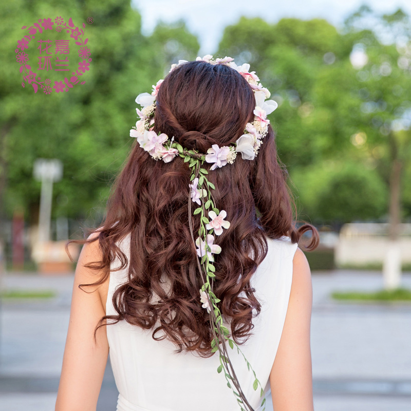 Mori Girl Artificial Flower Garland Hairware Seaside Holiday Headdress Flower Studio Photography Bride and Bridesmaid Accessories