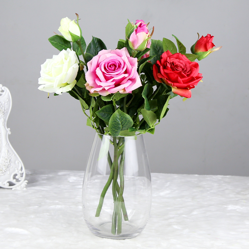 Artificial flower simulation flower living room tea table set TV cabinet Paris rose bouquets for valentine&#039;s day gifts.