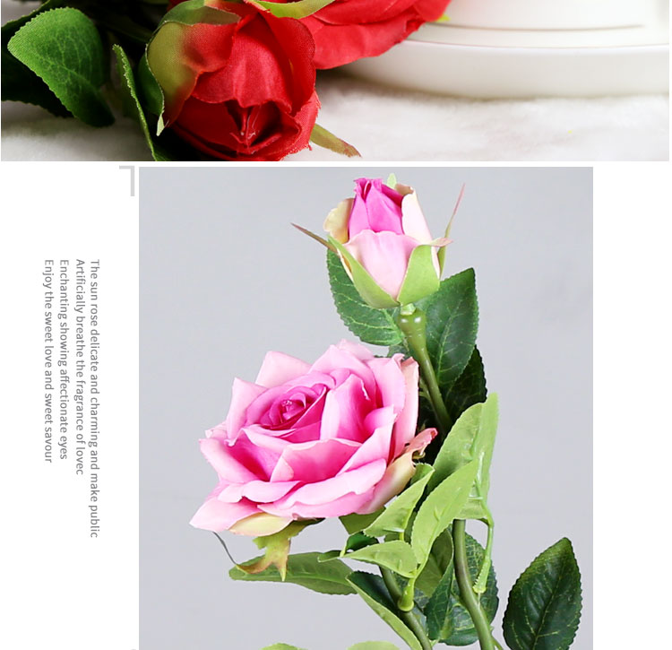 Artificial flower simulation flower living room tea table set TV cabinet Paris rose bouquets for valentine's day gifts.
