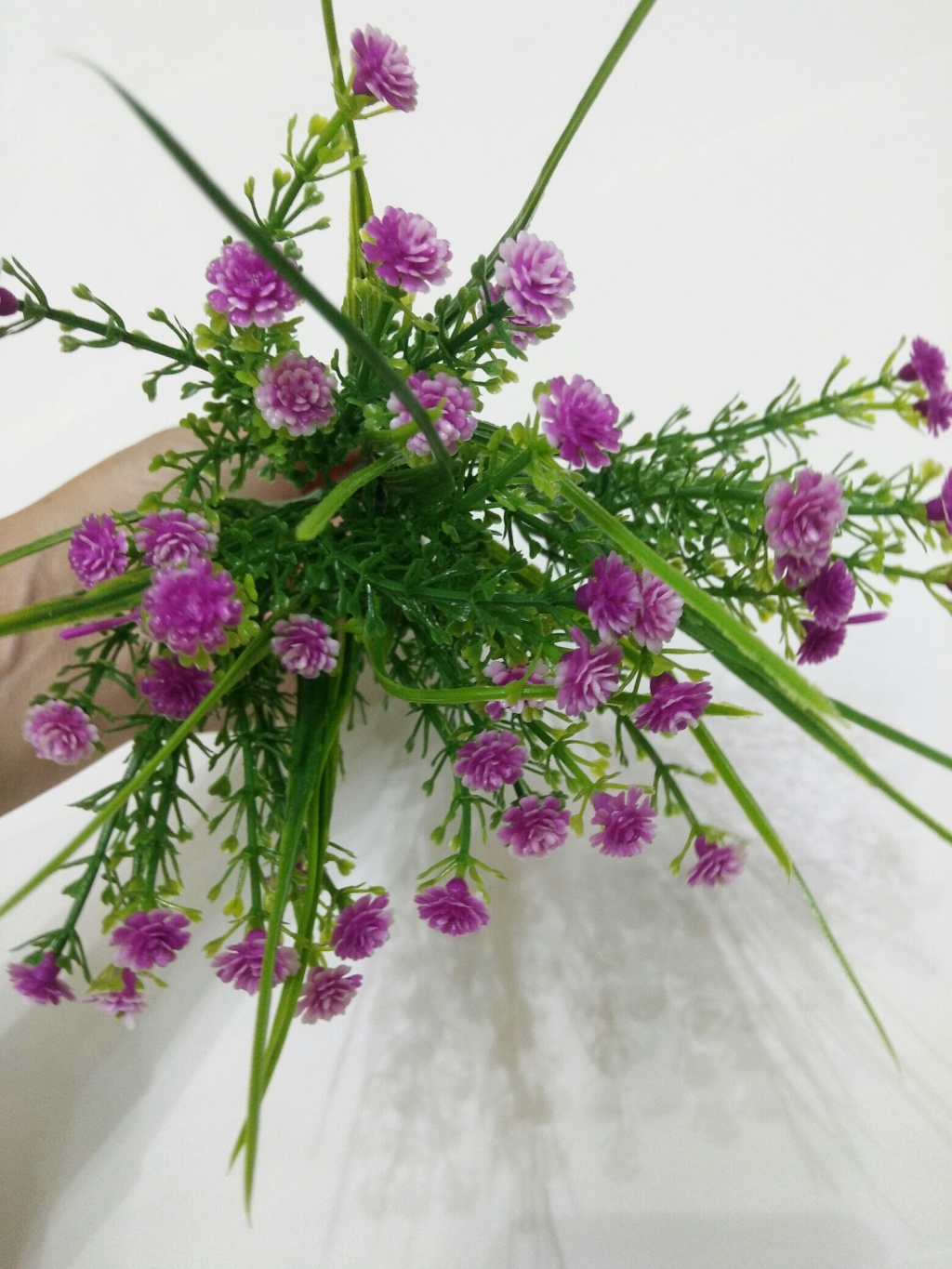 Spring Grass Starry Artificial Flower Artificial Flowers Fake Flower and Plastic Flower Artificial Water Grass Green Plant Indoor and Outdoor Landscape Fence