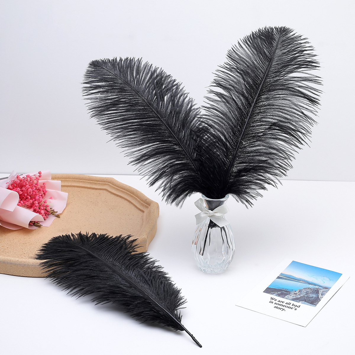 Factory in Stock 25-30cm Colorful Ostrich Feather Wedding Flower Arrangement Decoration DIY Ornament Accessories Variety Feather
