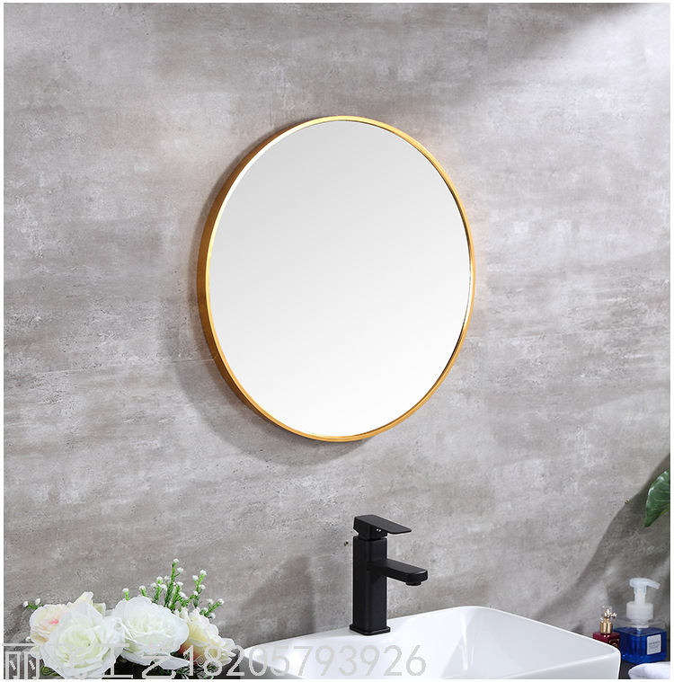 Factory Direct Sales round Mirror Bathroom Mirror Toilet Dressing Mirror Aluminum Alloy Wall Mirror Cosmetic Mirror