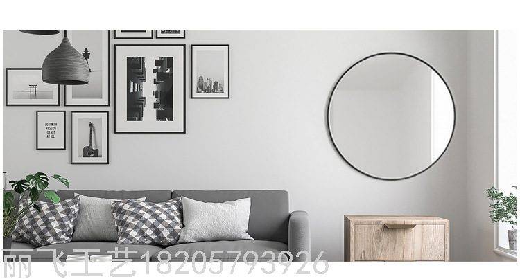 Factory Direct Sales round Mirror Bathroom Mirror Toilet Dressing Mirror Aluminum Alloy Wall Mirror Cosmetic Mirror
