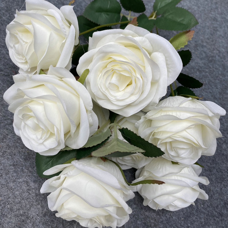 9-Head Rose Wedding Garden Decoration Indoor Living Room Decoration Artificial Wedding flower