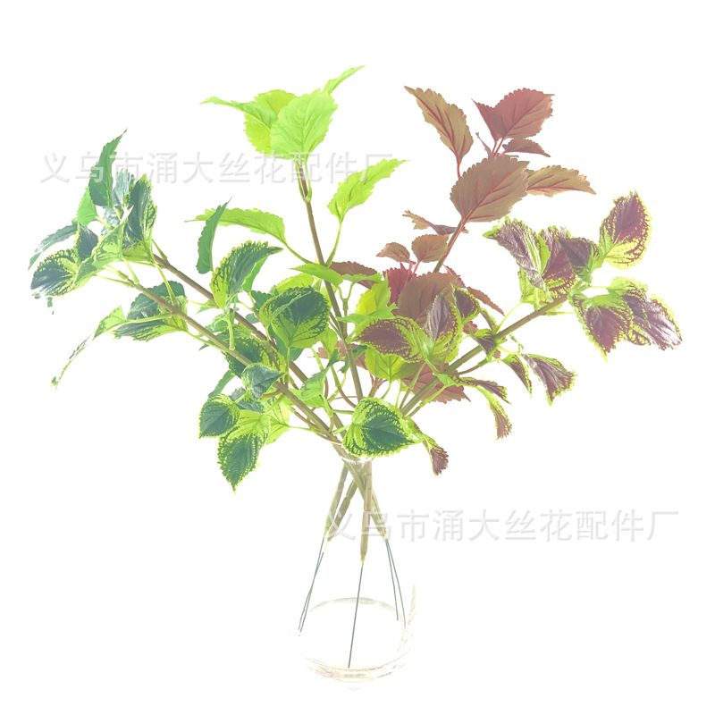 Imitate Leaves Simulation Colorful Su Wholesale Christmas Courtyard Decoration Engineering Wedding Flower Arrangement Green Plant Simulation Coleus