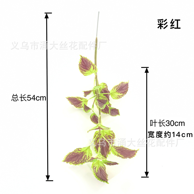 Imitate Leaves Simulation Colorful Su Wholesale Christmas Courtyard Decoration Engineering Wedding Flower Arrangement Green Plant Simulation Coleus