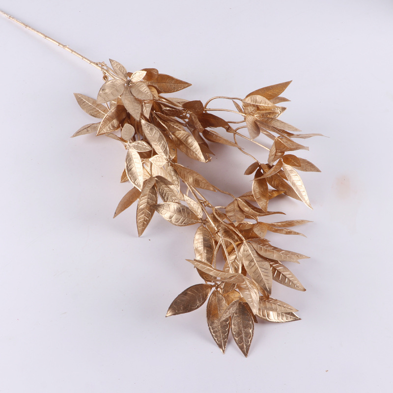 New Golden Wedding Flower New Year Fan Eucalyptus Luxury Wedding Hall Decorative Silk Flower Plastic Fake Flower New Golden Wedding Flower New Year Fan Eucalyptus Luxury Wedding Hall Decorative Silk Flower Plastic Fake Flower