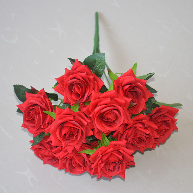 Cross-Border 12-Head Emulational Rose Flower Wedding Flower Decoration Artificial Flowers Home Living Room Ornament Fake Flower Foreign Trade Cross-Border 12-Head Emulational Rose Flower Wedding Flower Decoration Artificial Flowers Home Living Room Ornament Fake Flower Foreign Trade